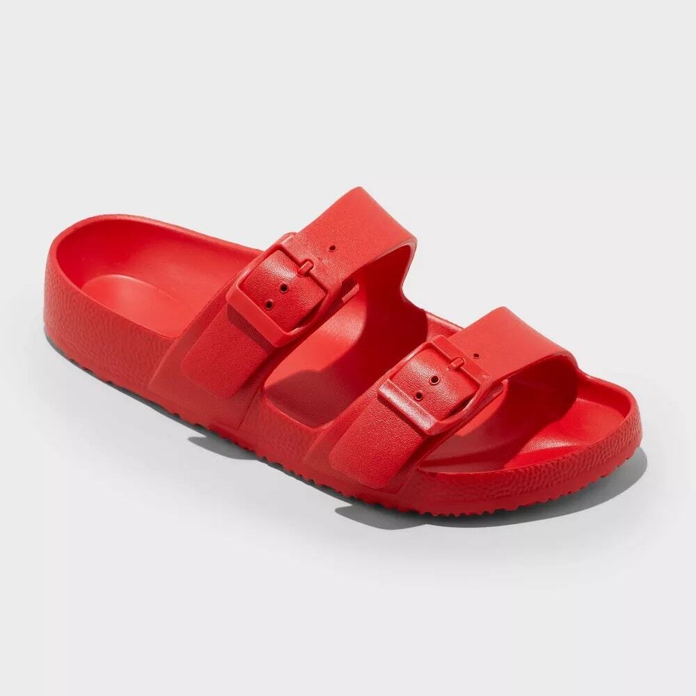 Women's Neida EVA Two Band Footbed Slide Sandals - Shade & Shore - Red 8